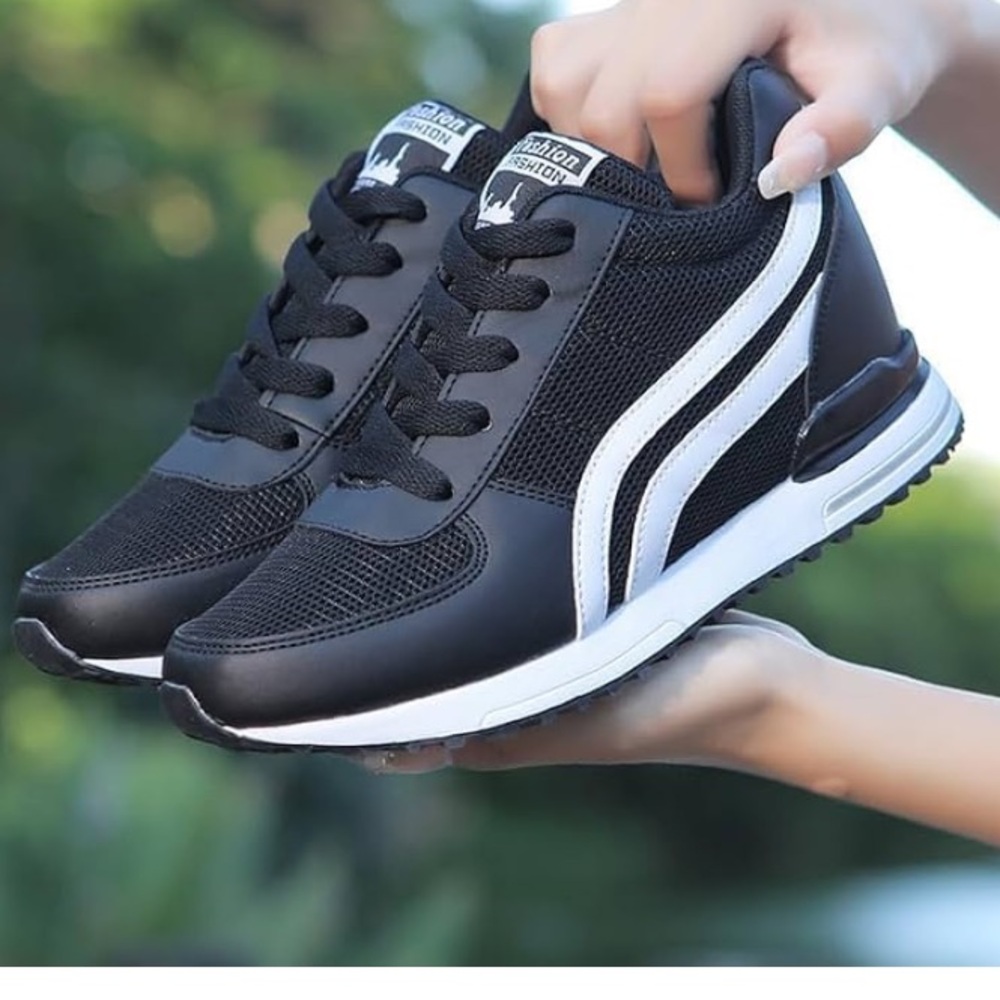 🤩Platform Black and White Athletic Sneakers